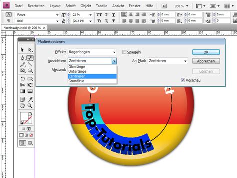 Text Im Kreis Schreiben Schrift Biegen Text Auf Pfad InDesign