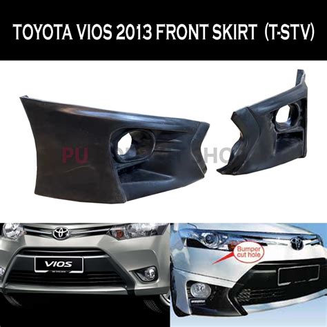 TOYOTA VIOS 2013 FRONT SKIRT WITH DAY LIGHT T STV REMARK BUMPER CUT