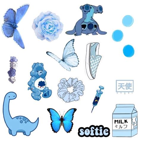 Printable Aesthetic Blue Stickers