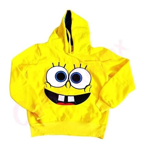 Sudadera Con Gorro Bob Esponja Ni A Ni O Bordada Bd Mercadolibre