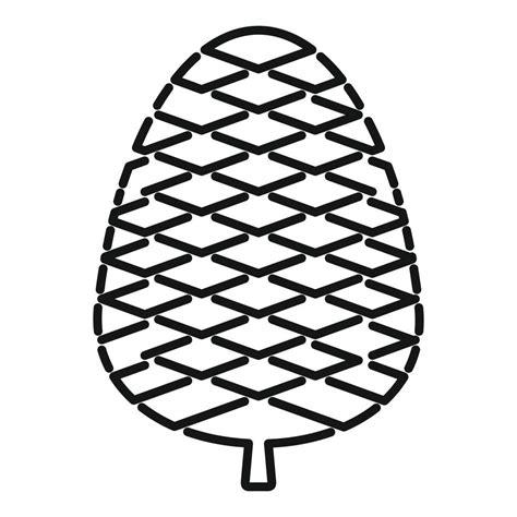 Botanical Pine Cone Icon Outline Style Vector Art At Vecteezy