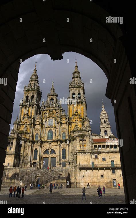 Die Kathedrale St Jakob In Santiago De Compostela Spanien