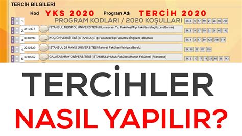 YKS TERCİHİ NASIL YAPILIR ADIM ADIM ÜNİVERSİTE TERCİHİ YouTube