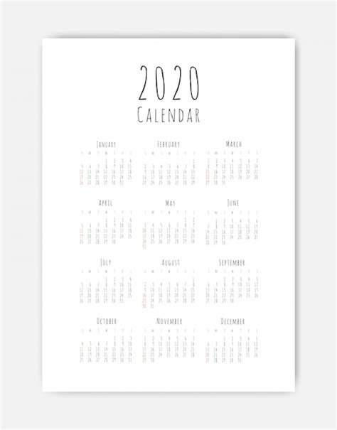 Premium Vector Calendar 2020