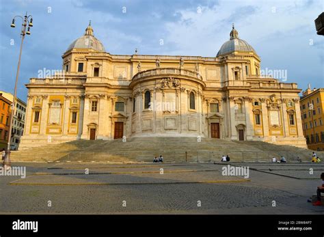 Front Of The Historical Basilica Papale Di Santa Maria Maggiore Church