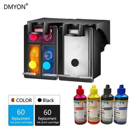 Dmyon Refillable Ink Cartridge Replacement For Hp 60 60xl Tri Color Ink Cartridge For Deskjet