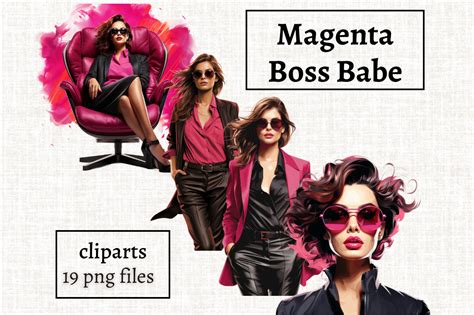 Magenta Boss Babe Clipart Bundle Graphic By Mashmashstickers Creative