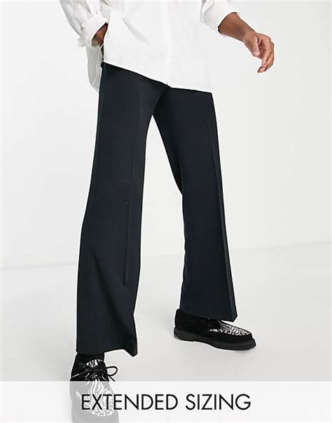 Asos Design Smart Flared Trousers In Black Asos