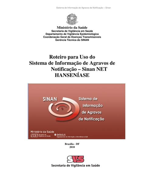 Pdf Roteiro Para Uso Do Sistema De Informa O De Agravos De