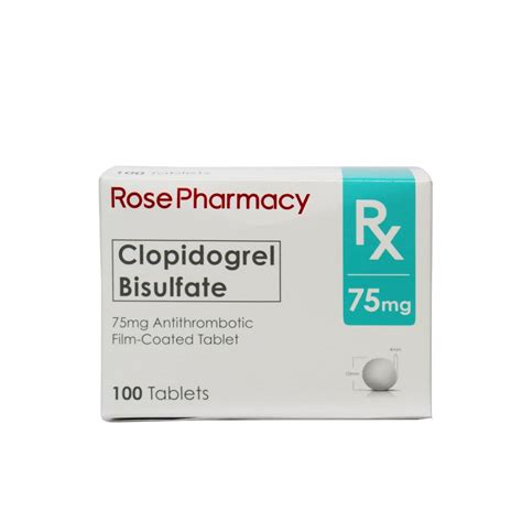 Rose Pharmacy Clopidogrel Bisulfate 75mg Film Coated Tablet 100s Price