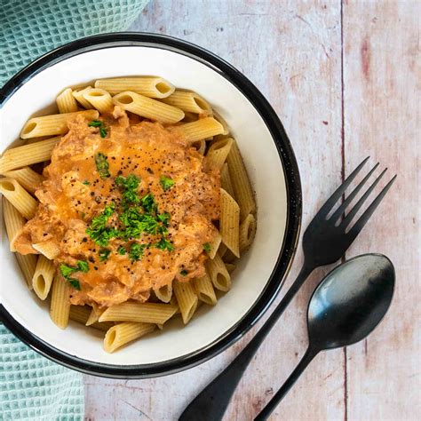 Penne au thon crémeux et basilic la cerise sur le maillot