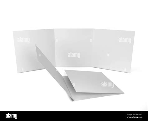 Blank Leaflet Mockup 3d Illustration Isolated On White Background