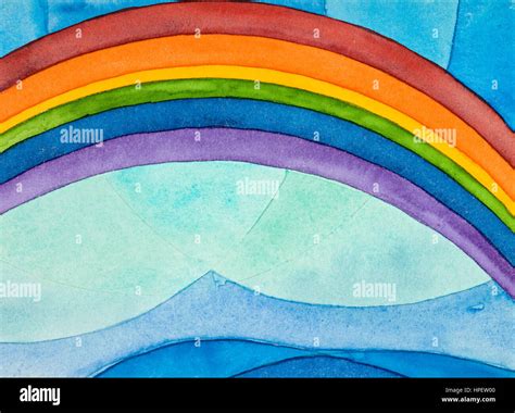 Aquarell Von Heidrun F Ssenh User Regenbogen Wasser Stockfotografie