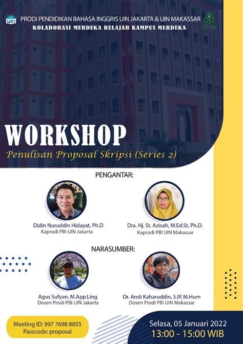 Prodi Pbi Uin Jakarta Dan Pbi Uin Makassar Gelar Workshop Penulisan