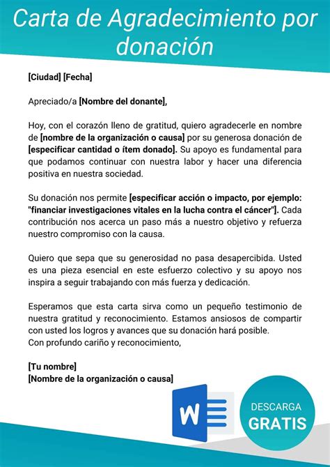 Carta De Agradecimiento Por Donación 【 2023 】 Formatos De Cartas