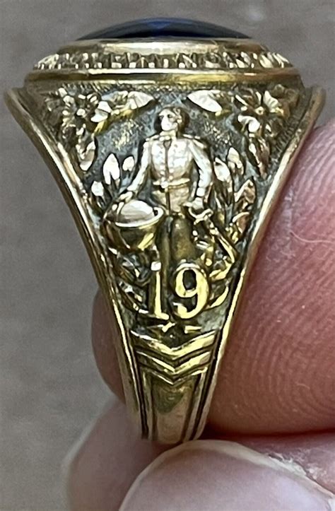 1954 Maury High School 10k Class Ring Norfolk Va 7 Gem