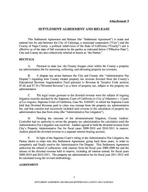 Fillable Online This Settlement Agreement And Release The Settlement