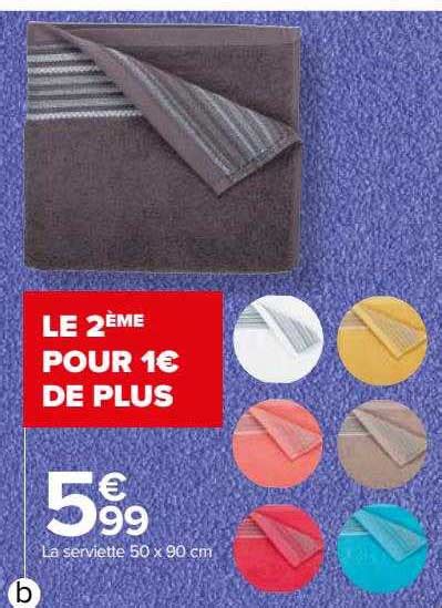 Promo La Serviette 50 X 90 Cm Chez Carrefour ICatalogue Fr