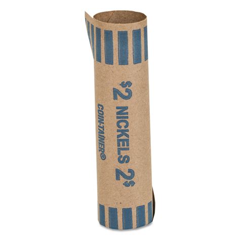 MMF Industries Preformed Tubular Coin Wrappers Nickels 1000 Wrappers