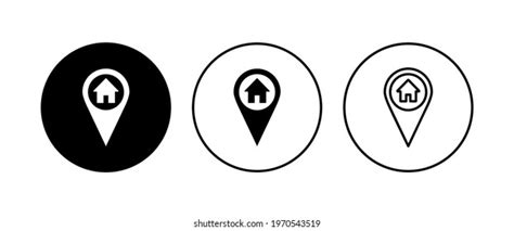 Address Icon Set Home Location Icon Stock Vector Royalty Free