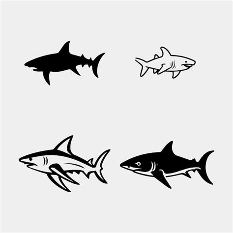 Premium Vector Set Of Sharks Illustration Vector Isolated On White