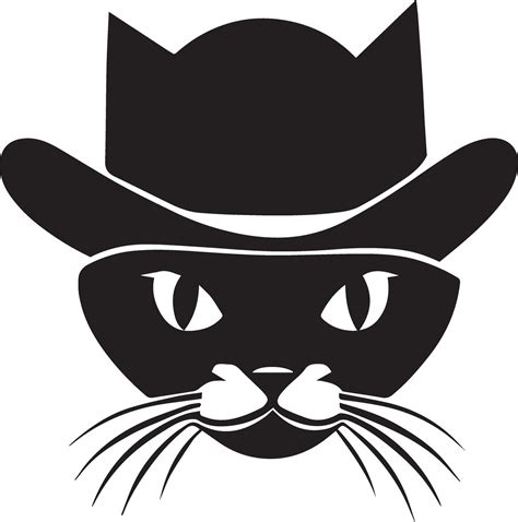 Cat face vector silhouette, cat face with cap vector silhouette 27543040 Vector Art at Vecteezy