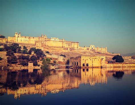 Panorama Of Amer Amber Fort Rajasthan India Stock Photo Image Of