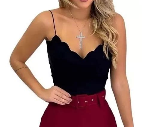 Blusa Nuvem Peplum Feminina Bojo Blussinha Crepe Alcinha Top