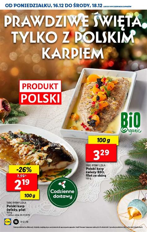 LIDL 16 grudnia 2019 GAZETKA karp filet karp płat