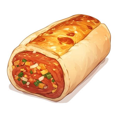 Premium Vector Savory Sausage Roll Cartoon Style