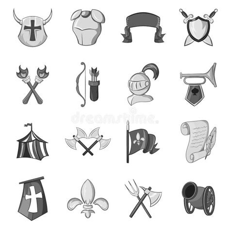 Medieval Armor Icons Set Simple Style Stock Vector Illustration Of