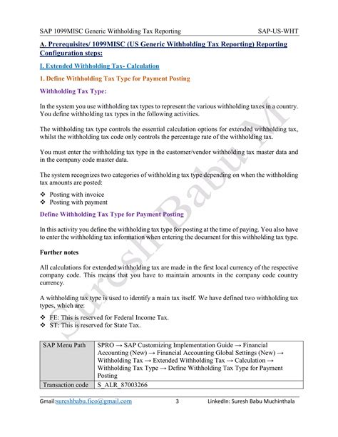 Sap 1099 Misc Generic Withholding Tax Reporting PDF