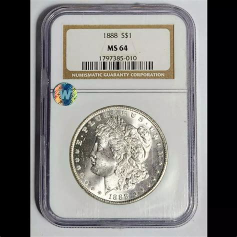 1888 Morgan Silver Dollar NGC MS 64 Sight White Bob Paul Rare Coins