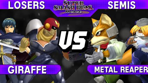 Smash Melee Giraffe Falcon Marth Vs Metal Reaper Fox Sheik