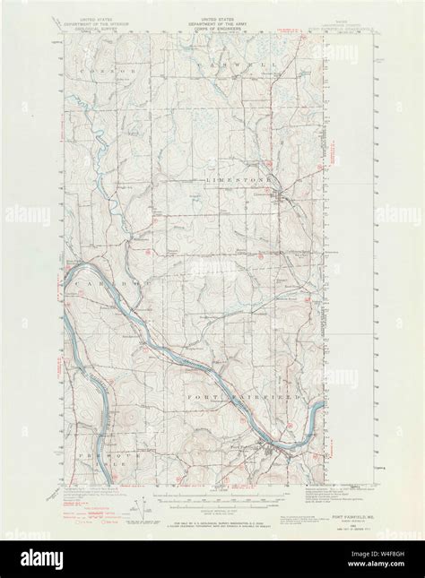 Maine Usgs Historical Map Fort Fairfield 306567 1951 62500 Restoration