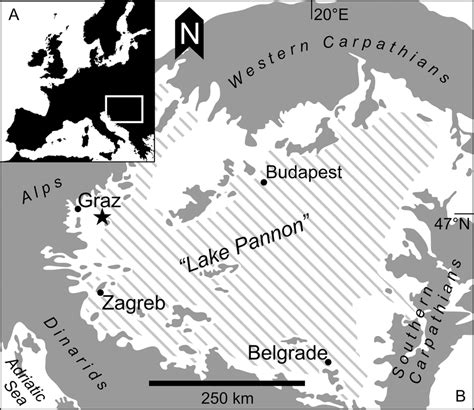 Geographic overview of the Pannonian Basin. a) Geographic location of ...