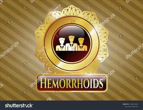 Shiny Emblem Business Teamwork Icon Hemorrhoids Stock Vector Royalty