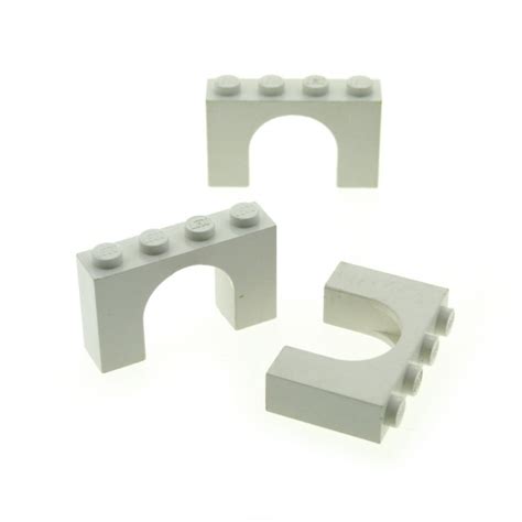 3 x Lego System Bogenstein weiss 1 x 4 x 2 Bögen rund Bogen Brücke Burg