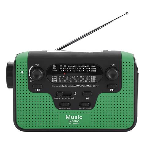 Radio Solaire Fm Am Sw Manivelle Musique Tf Bluetooth Compatible