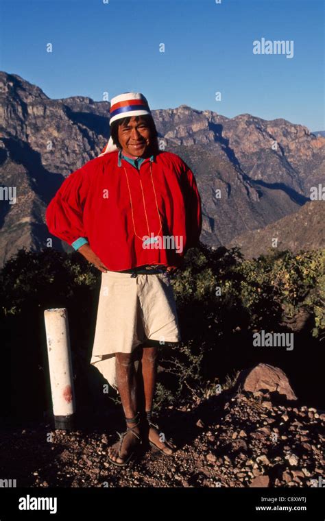 Tarahumara Man Walking From El Divisadero To Batopilas Copper Canyon