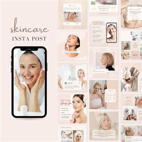 Esthetician Instagram Post Templates Skincare Social Media Skincare