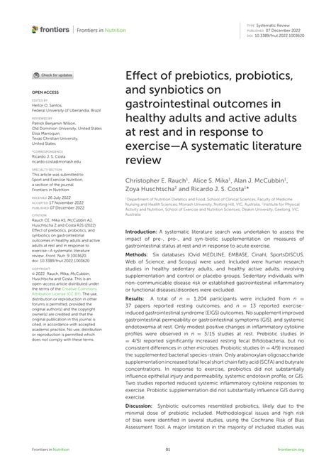 Pdf Effect Of Prebiotics Probiotics And Synbiotics On