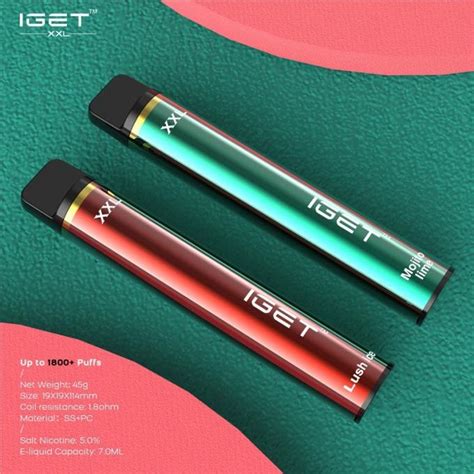 Original Iget Xxl 1800 Puffs Disposable 950mah Battery Electronic Cigarettes Pod Devices Kit