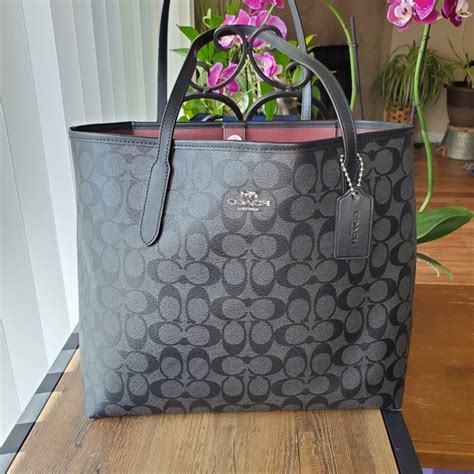 Coach Bags City Tote In Signature Canvas Coach Gunmetal Poshmark