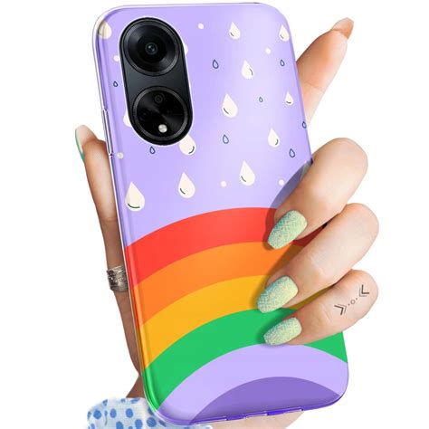 Etui Do Oppo A98 5G Wzory Tęcza Rainbow Obudowa Pokrowiec Case Oppo