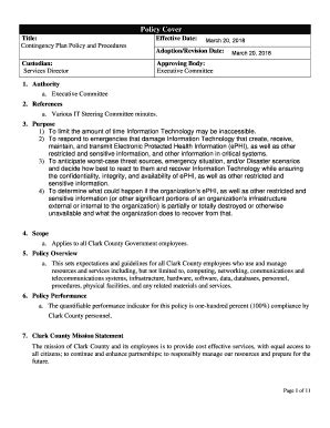 Fillable Online Contingency Plan Template Hhs Gov Fax Email Print