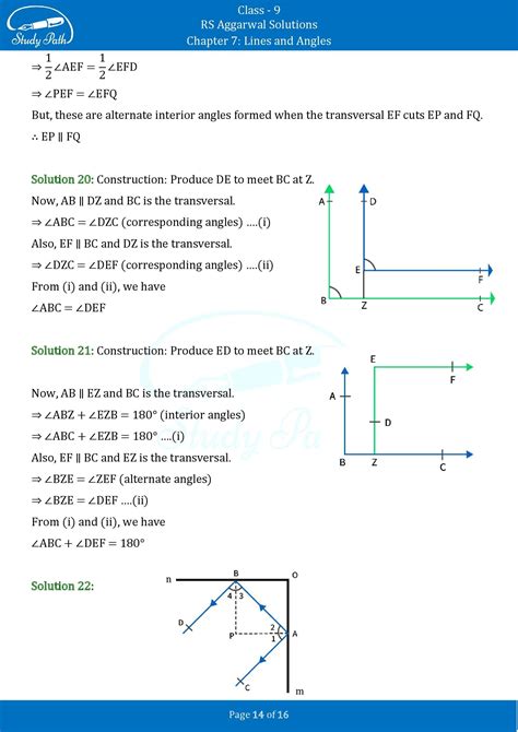 Rs Aggarwal Solutions Class Exercise C Chapter Lines And Angles