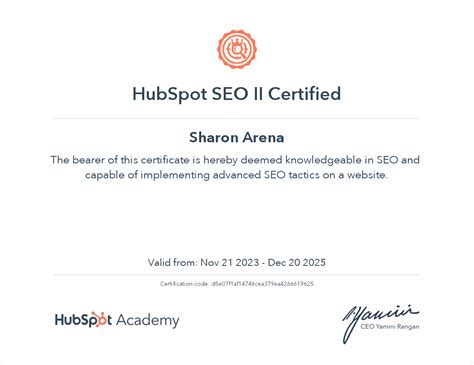 Hubspot Academy Seo Ii Certification