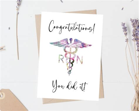 Nursing School Graduation Card Congratulations You Did It Caduceus