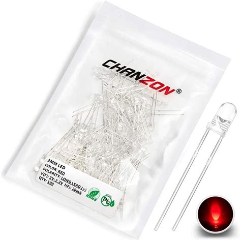 Amazon Chanzon Pcs Mm Red Led Diode Lights Clear Round